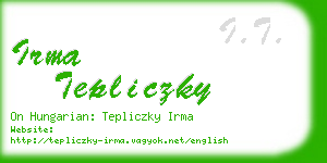 irma tepliczky business card